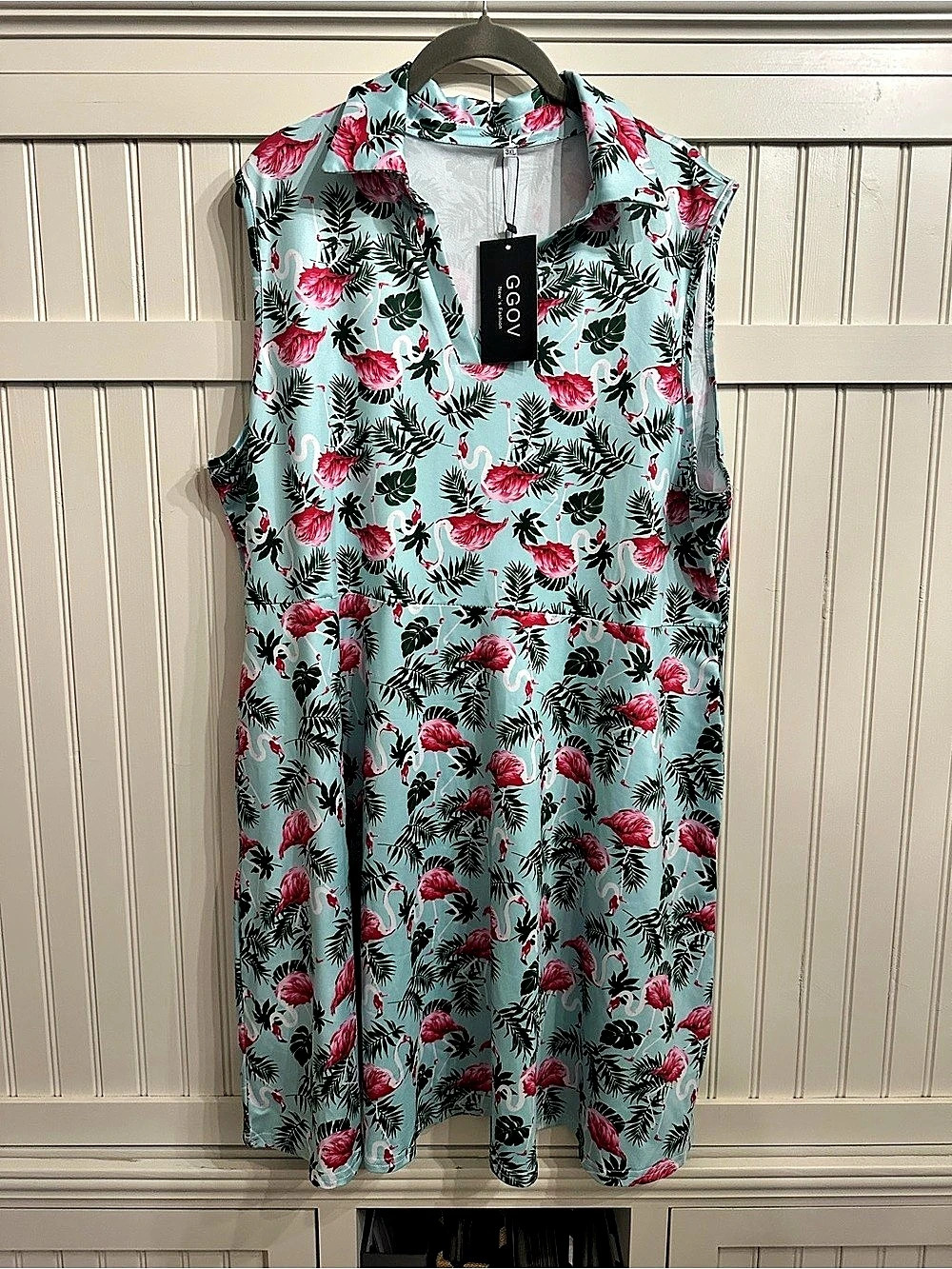GGOV Floral Sleeveless Dress in Blue & Pink 3XL NWT